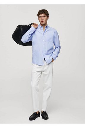 پیراهن آبی مردانه رگولار MANGO Man - کد 787875906