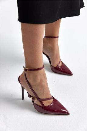 کفش پاشنه بلند کلاسیک زرشکی زنانه چرم مصنوعی پاشنه ساده پاشنه بلند ( +10 cm) کد 803216488