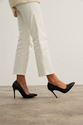 کفش پاشنه بلند کلاسیک مشکی زنانه چرم مصنوعی پاشنه ساده پاشنه بلند ( +10 cm) کد 175179305