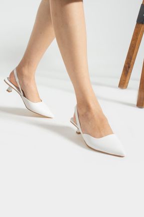 کفش پاشنه بلند کلاسیک سفید زنانه پاشنه نازک پاشنه متوسط ( 5 - 9 cm ) کد 821968712