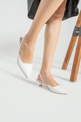 کفش پاشنه بلند کلاسیک سفید زنانه پاشنه نازک پاشنه متوسط ( 5 - 9 cm ) کد 821968712