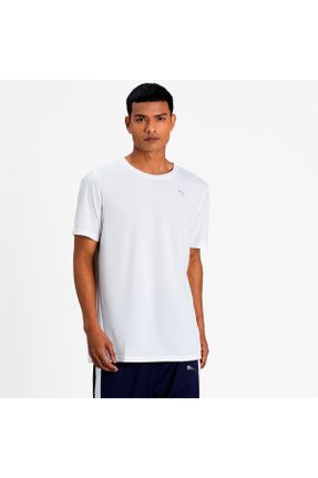 تی شرت سفید مردانه رگولار یقه گرد پلی استر تکی کد 321755528