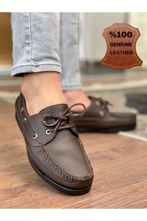 کفش کژوال قهوه ای مردانه چرم طبیعی پاشنه کوتاه ( 4 - 1 cm ) پاشنه ساده کد 260846839