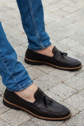 کفش کلاسیک مشکی مردانه چرم مصنوعی پاشنه کوتاه ( 4 - 1 cm ) پاشنه ساده کد 35818465