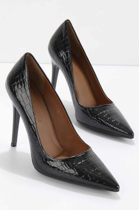 کفش پاشنه بلند کلاسیک مشکی زنانه ساتن پاشنه نازک پاشنه متوسط ( 5 - 9 cm ) کد 330259030
