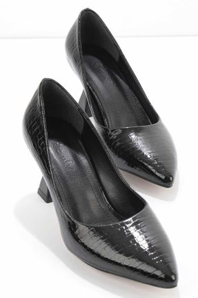 کفش پاشنه بلند کلاسیک مشکی زنانه چرم لاکی پاشنه نازک پاشنه متوسط ( 5 - 9 cm ) کد 346791455