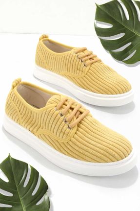 کفش کژوال زرد زنانه پاشنه کوتاه ( 4 - 1 cm ) پاشنه ساده کد 251724237