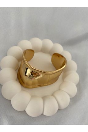 دستبند استیل طلائی زنانه فولاد ( استیل ) کد 813253215