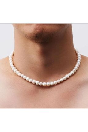 گردنبند جواهر سفید مردانه مروارید کد 245900620