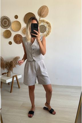 ست بالاتنه و پائین تنه طوسی زنانه بافتنی AG - کد 839909846