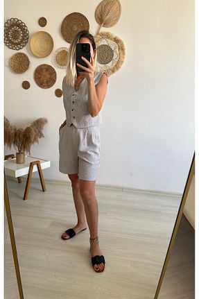 ست بالاتنه و پائین تنه طوسی زنانه بافتنی AG - کد 839909846