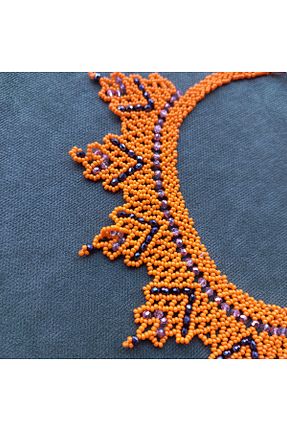 گردنبند جواهر نارنجی زنانه شیشه takibykaranfil - کد 839923446