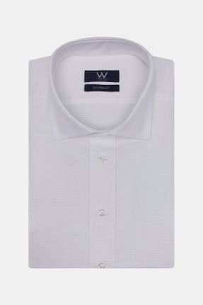 پیراهن سفید مردانه رگولار یقه ایتالیایی کد 830789989