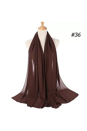 شال قهوه ای زنانه شیفون İKORA SCARF - کد 840032194