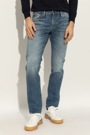 شلوار جین سرمه ای مردانه فاق بلند استاندارد کد 840009388