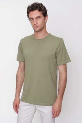 تی شرت سبز مردانه اسلیم فیت یقه گرد تکی بیسیک کد 677071817