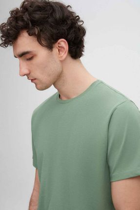 تی شرت سبز مردانه اسلیم فیت یقه گرد تکی بیسیک کد 825456030