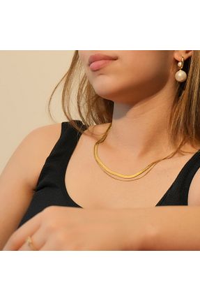 گردنبند استیل ( فولاد ) طلائی زنانه استیل (فولاد) GİZEMPEKER - کد 840065874