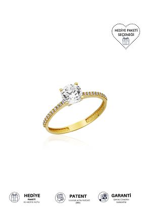 انگشتر طلا زرد زنانه 14 عیار Altınkesesi - کد 237040205