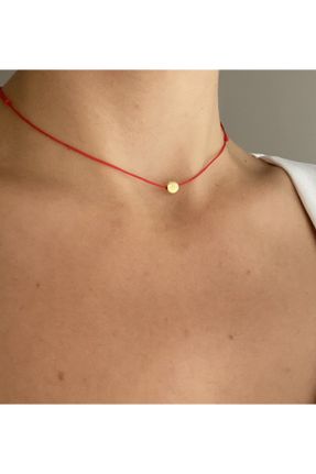 گردنبند جواهر قرمز زنانه روکش طلا کد 170900572