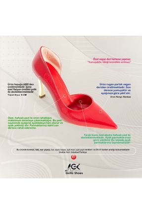 کفش استایلتو قرمز پاشنه نازک پاشنه متوسط ( 5 - 9 cm ) کد 328935088