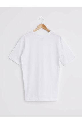 تی شرت سفید مردانه رگولار یقه گرد تکی بیسیک کد 51117273