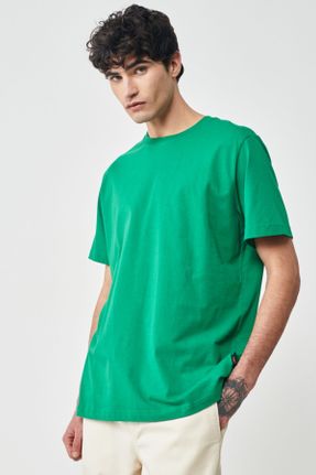 تی شرت سبز مردانه رگولار یقه خدمه پنبه (نخی) کد 797753834