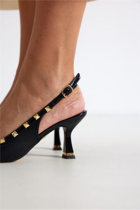 کفش پاشنه بلند کلاسیک مشکی زنانه چرم مصنوعی پاشنه ساده پاشنه متوسط ( 5 - 9 cm ) کد 834052316