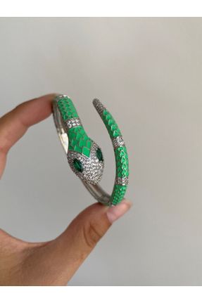 دستبند استیل سبز زنانه فولاد ( استیل ) کد 749645204