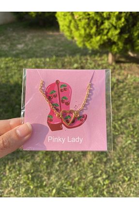 گردنبند جواهر طلائی زنانه فلزی Pinky Lady - کد 742234754