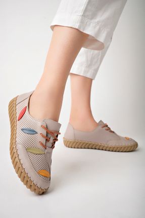 کفش کژوال زنانه چرم طبیعی پاشنه کوتاه ( 4 - 1 cm ) پاشنه ساده کد 835420227