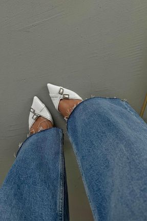 کفش پاشنه بلند کلاسیک سفید زنانه پاشنه ضخیم پاشنه کوتاه ( 4 - 1 cm ) کد 812431449