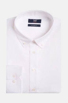 پیراهن سفید مردانه رگولار یقه دکمه دار کد 814741180