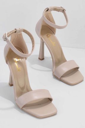 کفش پاشنه بلند کلاسیک بژ زنانه پاشنه نازک پاشنه متوسط ( 5 - 9 cm ) کد 105657531