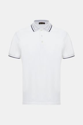 تی شرت سفید مردانه رگولار یقه پولو تکی کد 778695923