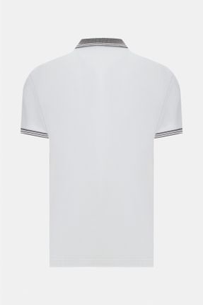 تی شرت سفید مردانه رگولار یقه پولو تکی کد 778695750