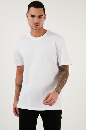 تی شرت سفید مردانه رگولار یقه گرد پنبه (نخی) بیسیک کد 254234135