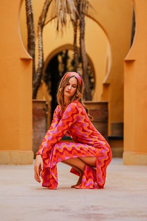 لباس نارنجی زنانه بافتنی ELAF - کد 839853325