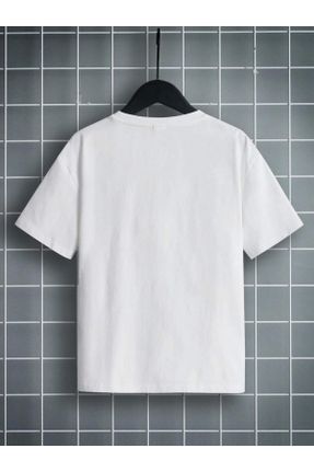 تی شرت سفید بچه گانه اورسایز یقه گرد کد 670410560