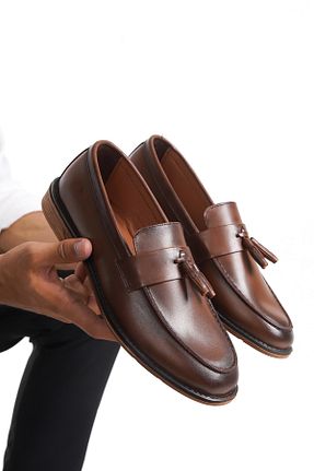 کفش کژوال قهوه ای مردانه چرم خالص depderi - کد 839932701