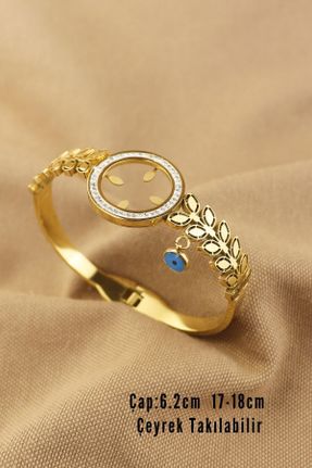 دستبند استیل طلائی زنانه استیل ضد زنگ کد 795096026