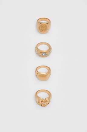 انگشتر جواهر طلائی زنانه فلزی کد 839849911