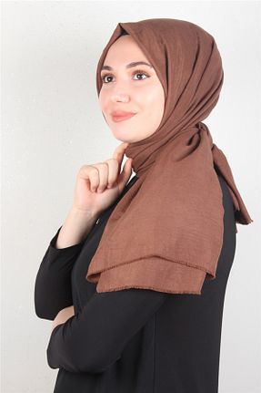 شال قهوه ای زنانه پنبه ای Eşarppark - کد 373248195
