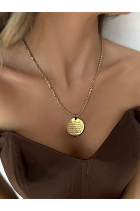 گردنبند استیل ( فولاد ) طلائی زنانه استیل ضد زنگ İNN JEWELLERY - کد 775805235