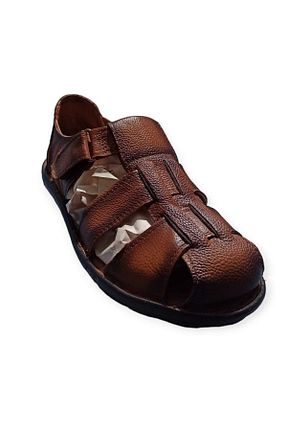 صندل قهوه ای مردانه پاشنه تخت falcon shoes - کد 831325751