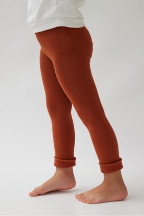 ساق شلواری نارنجی بچه گانه بافت فاق بلند کد 797833510