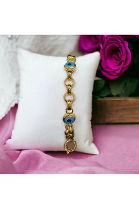 دستبند استیل طلائی زنانه فولاد ( استیل ) کد 840087213