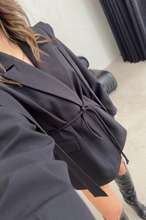 کت مشکی زنانه اورسایز Solena - کد 840090728