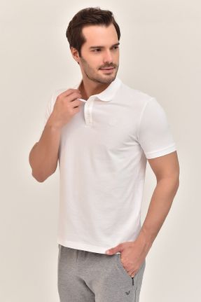 تی شرت سفید مردانه رگولار یقه پولو پنبه (نخی) پوشاک ورزشی کد 40278318