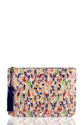 کیف پورتفوی و کلاچ بژ زنانه چرم مصنوعی FARBAG - کد 47744478
